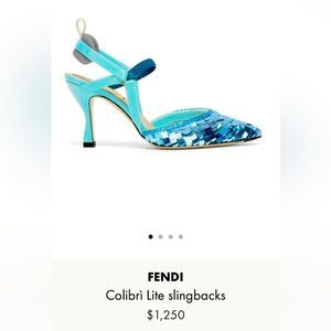 FENDI COLIBRI HEELS SHOES BLUE  NEW WITH TICKET